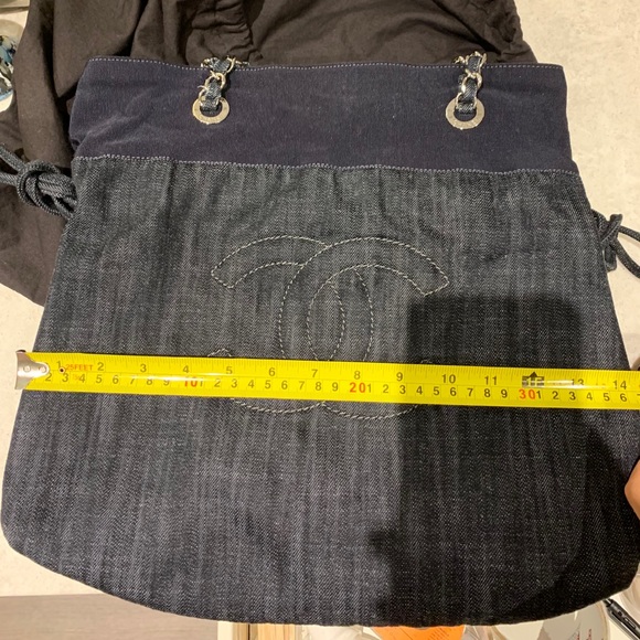 Chanel Denim Drawstring Tote Bag - Picture 7 of 16